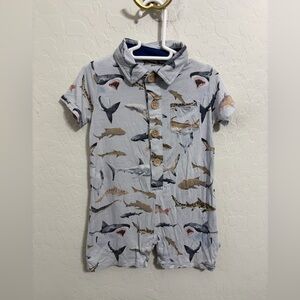 Posh Peanut Ocean Adventure Kids onesie - Gray and Brown